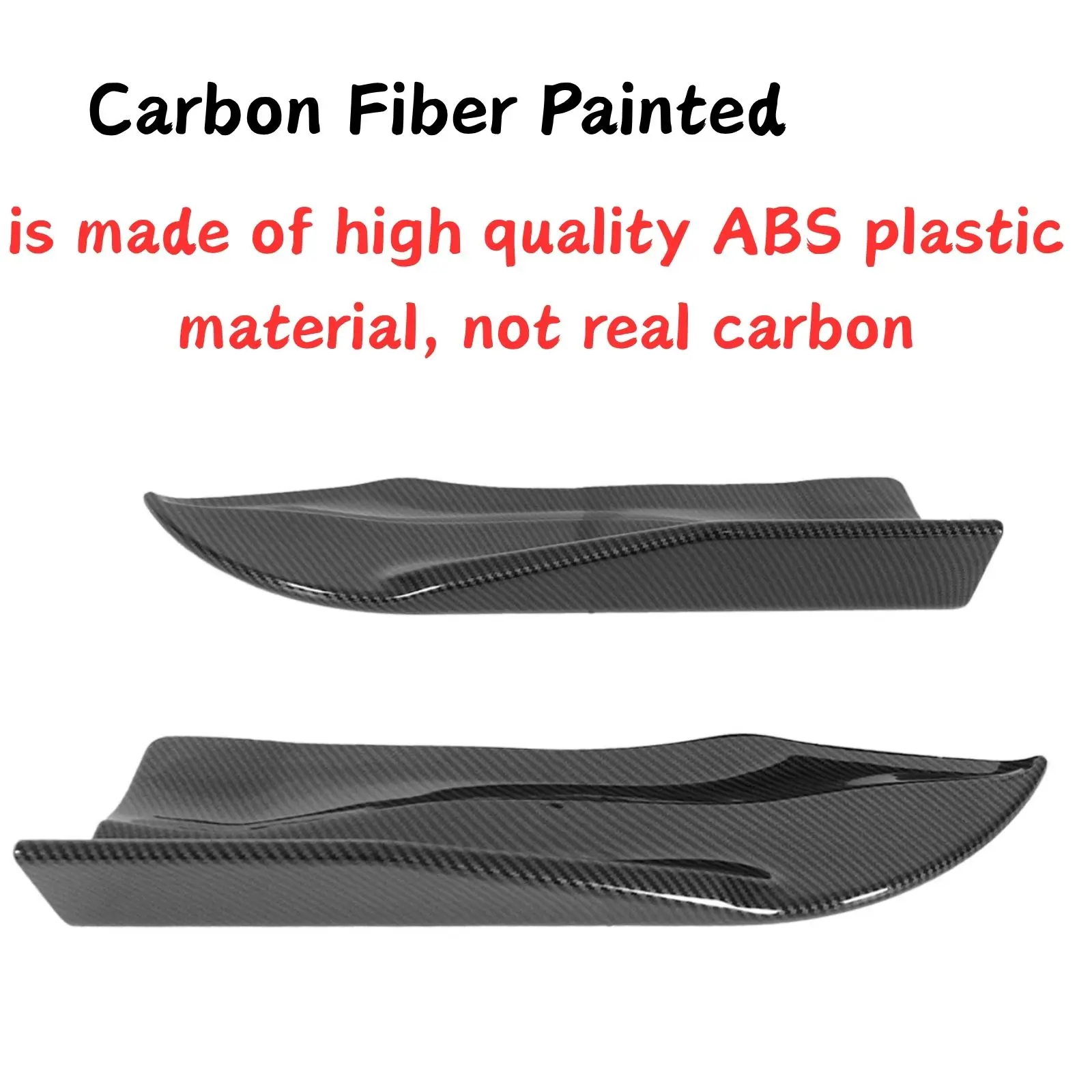 A Pair Of Car Rear Side Diffusers For Jeep Grand Cherokee Summit/High Altitude 2014-2021 Glossy Black Carbon Fiber Painted