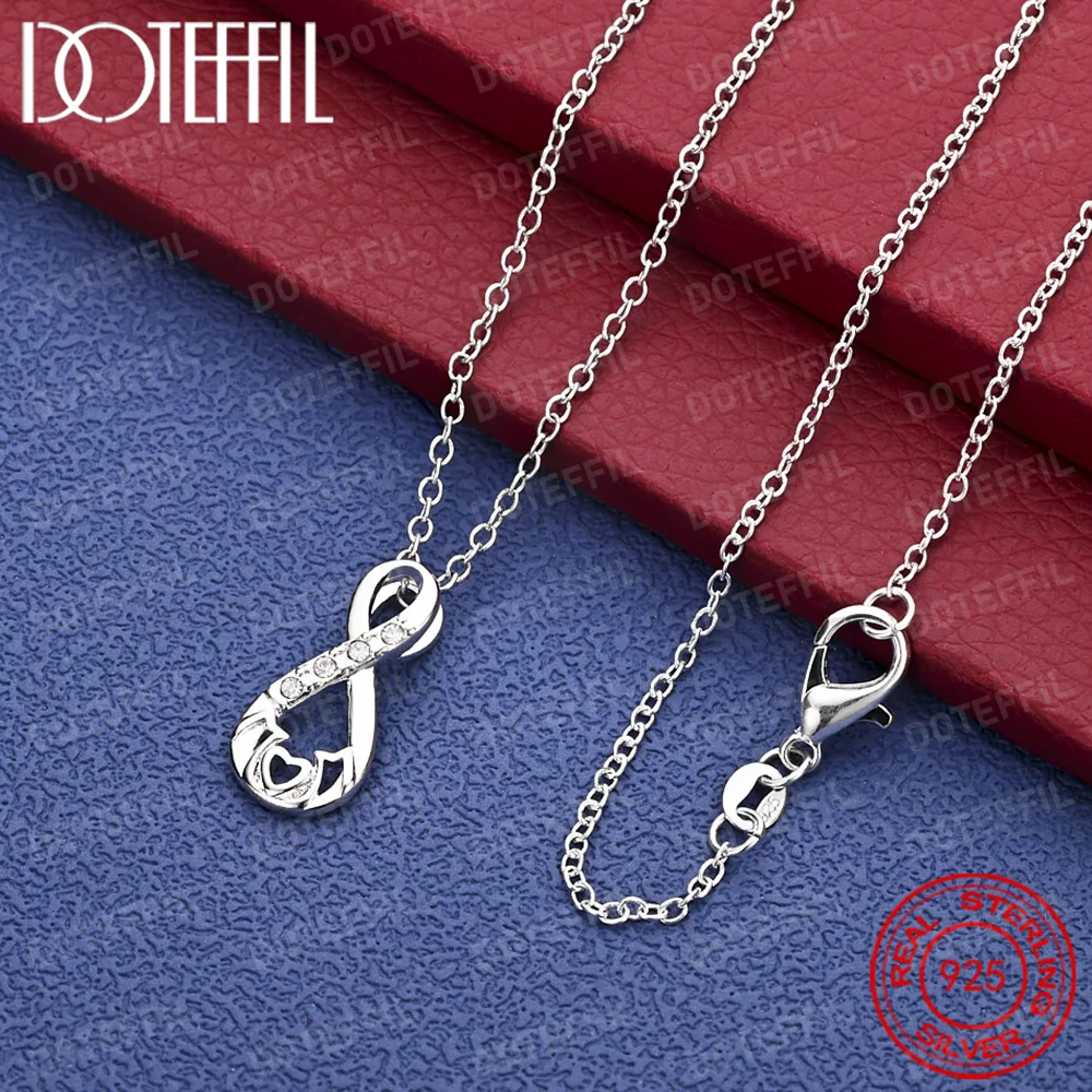 925 Sterling Silver Delicate Teardrop Zirconia Pendant Necklace, Women's Fashion Hip Hop Accessory, Wedding Party Accessory