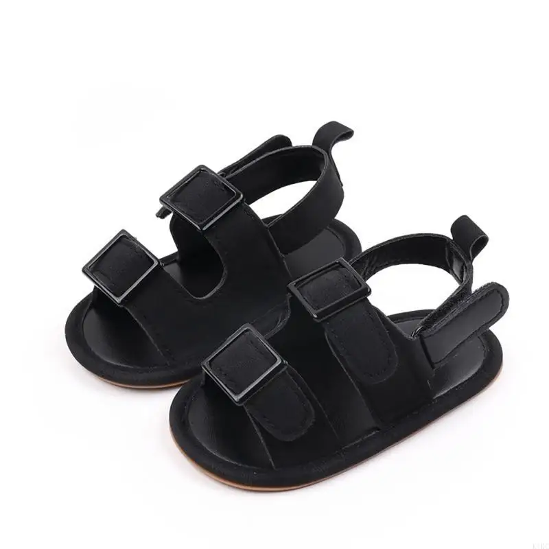 

K1KC PU Leather Flats Baby Footwear Leather Summer Shoes for Little Girls & Boy
