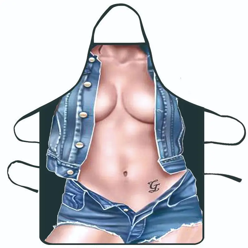 Creative Quirky Funny 3D Printed Waterproof and Stain Resistant Apron BBQ Apron Kitchen Accessories B2