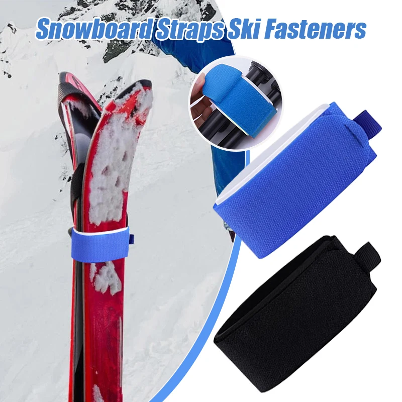 1pc Ski Wrap Strap Adjustable Snowboard Nylon EVA Strap Portable Fastener Tape Ski Fixing Wraps Snowboarding Accessary