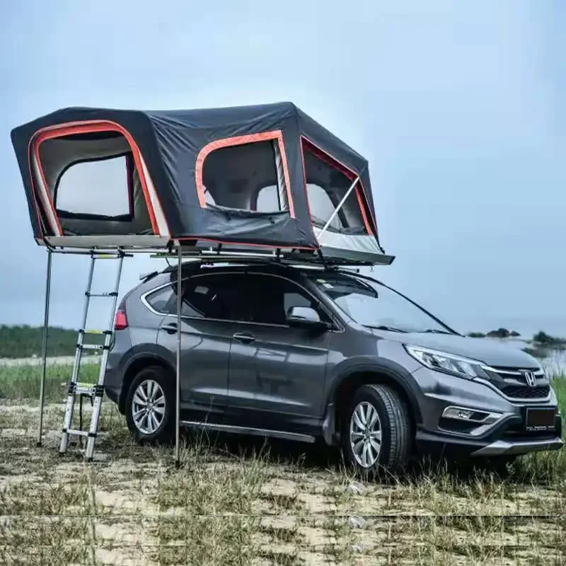 

4 persons Outdoor Camping Telescopic Ladder Large Durable Hard Shell Aluminum Car Roof Top Tent Soft Cover Rooftop Tent for Sale