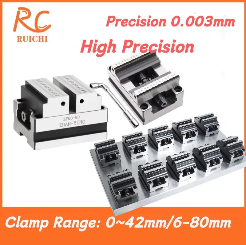ZY60‑80 ZY70‑100 High‑Precision Self‑Centering CNC Vise, 4‑Axis 5‑Axis Turntable Concentric Flat‑Nose Vice for CNC Machining Cen