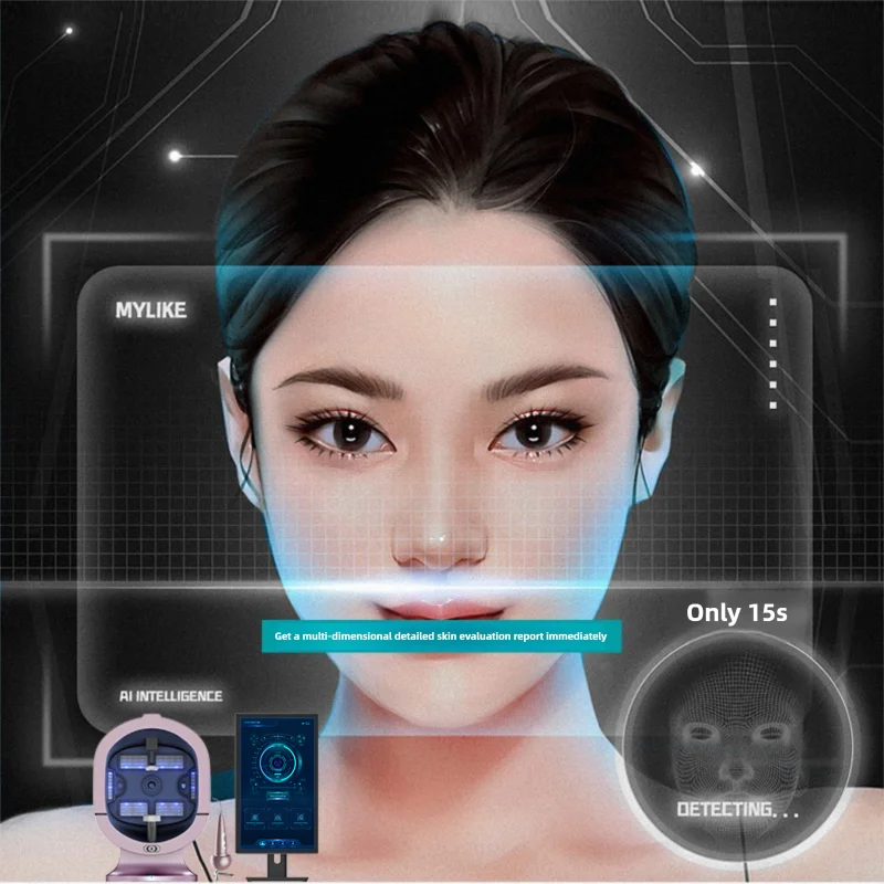 Scanner AI 3D profissional recém-atualizado, analisador de pele portátil, análise facial, diagnóstico facial alvo