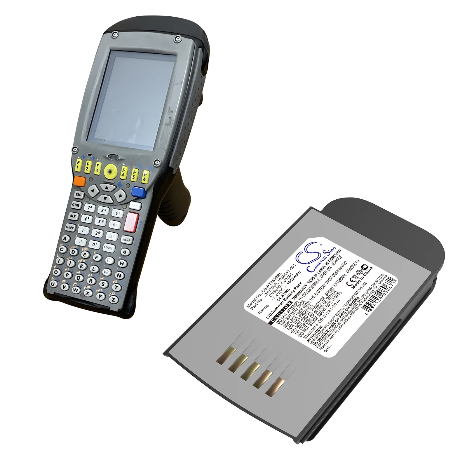 7.4V 1950mAh/2500mAh Barcode Scanner Battery HU3000 CV3000 1030070-003 1080141 1030070 for Psion Teklogix 7535 7535LX