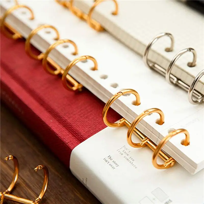 Efficient 40Pcs 3 Ring Gold Book Rings Leaf Binders Office Book Rings Snap Split Hinged With 20 Mm Inner Diameter Gold Book Ring