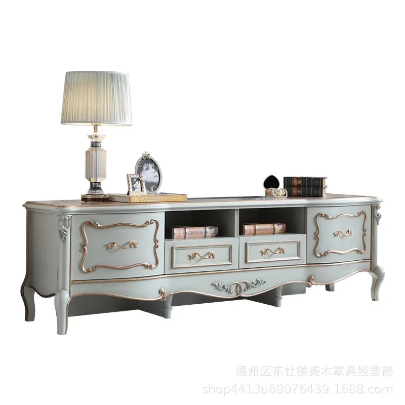

Furniture European-Style 22 M TV Cabinet Carved Gold American Classical Floor Cabinet Locker