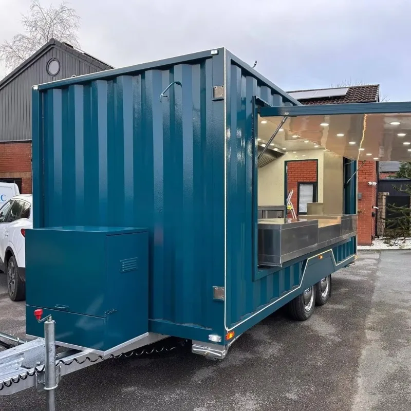Custom Food Carts for Sale Food Trucks Fully Equipped Kitchen Equipment with Refrigerator Oven Sink for Selling BBQ Ice Cream