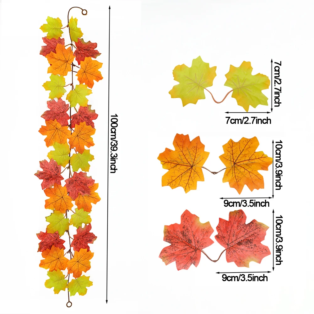 Thanksgiving Dekorationen Herbst Ahorn Rebe Girlande Künstliche Herbst Herbst Laub Girlande Hochzeit Kamin Dekor Halloween Party – Detail 17