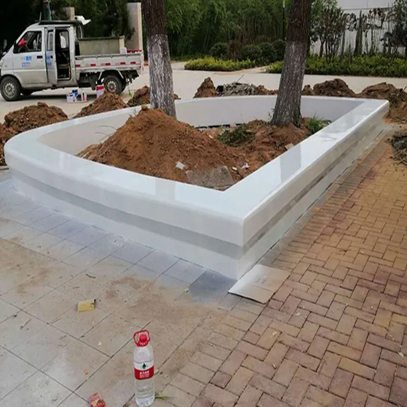Customized fiberglass flower pool bench outdoor square atrium public rest area Meichen creative special-shaped fiberglass chair