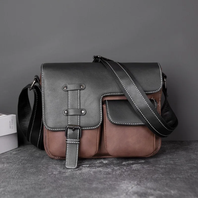Luxury Pu Leather Crossbody Bag Men Vinatge Men's Shoulder Messenger Bags Fashion Design Crossbody Shoulder bag Male Bolsos sacs