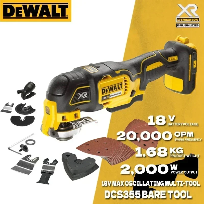 DEWALT DCS355 Oscillating Tool Kit 18V Brushless Cordless Starlock Compatible Multifunction Oscillating Multi-Tools Trimmer Saw