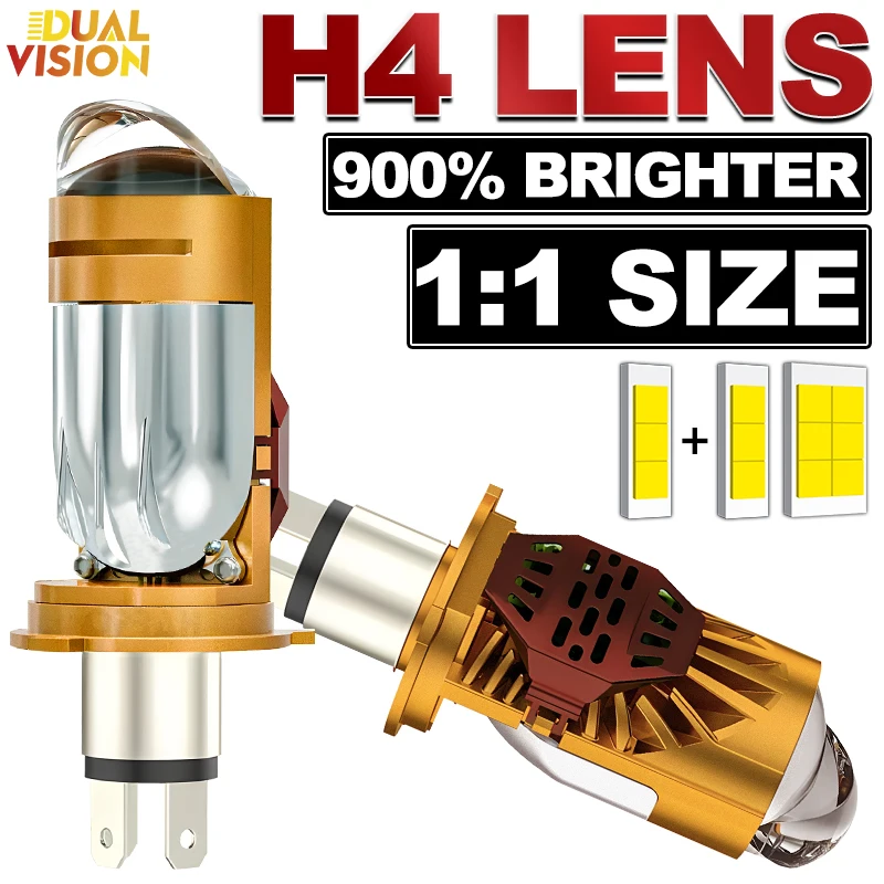 

Проектор H4 Lens Светодиодная автомобильная фара CANBUS Plug&Play Turbo Auto Bulb H4 Дальний ближний свет 1:1 Мини-размер Противотуманная лампа 12 В