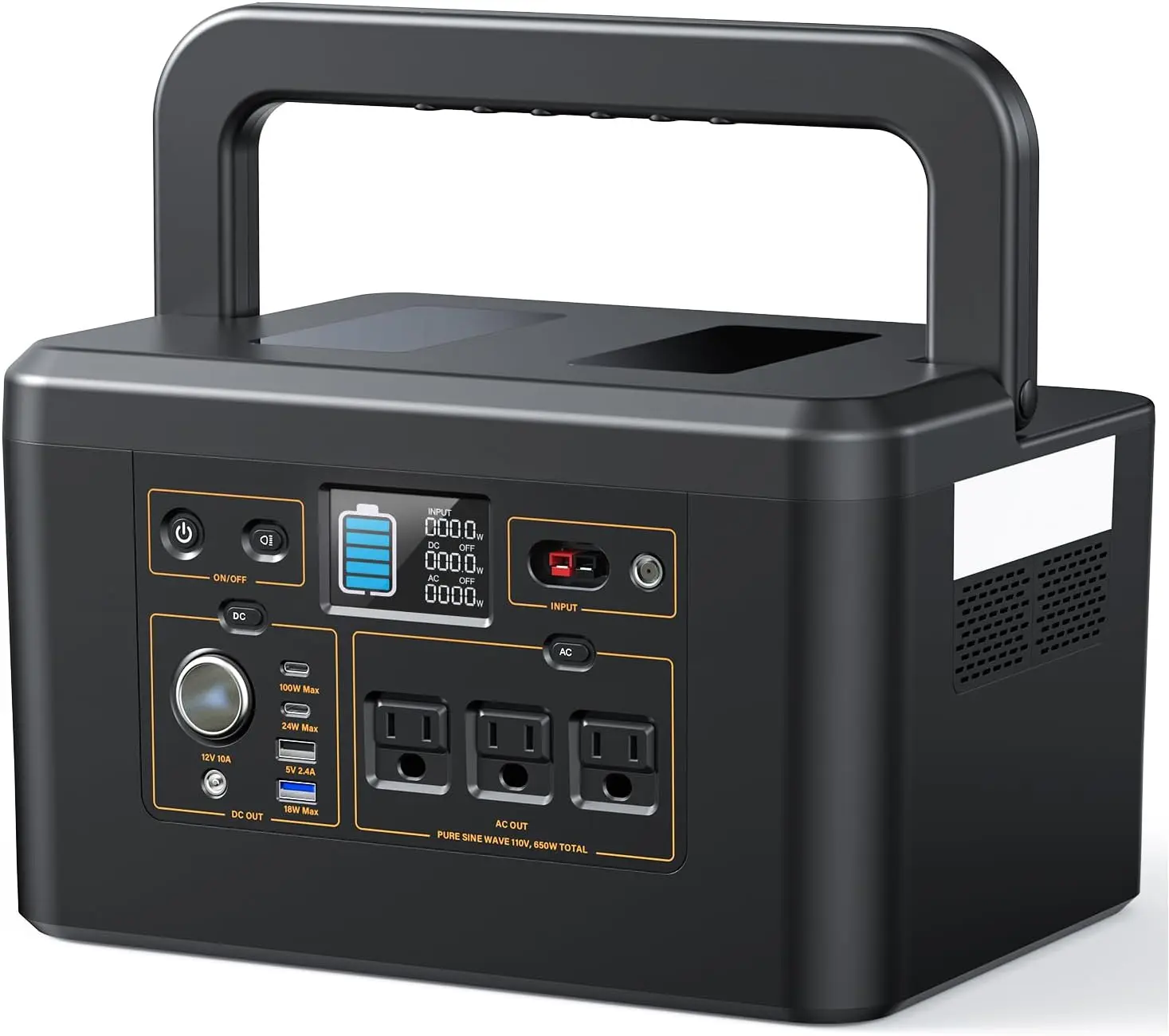 

Солнечный генератор 650 Вт (1200 Вт пиковая мощность), 576 Вт·ч, LiFePO4 аккумулятор, быстрая зарядка за 3,5 часа, для дома и аварийного резервного питания