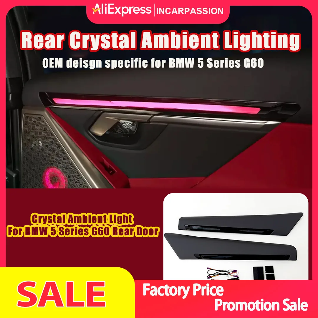 Crystal Ambient Light For BMW 5 Series G60 G68 Rear Door, 5 Series G60 Ambient Lighting Upgrade