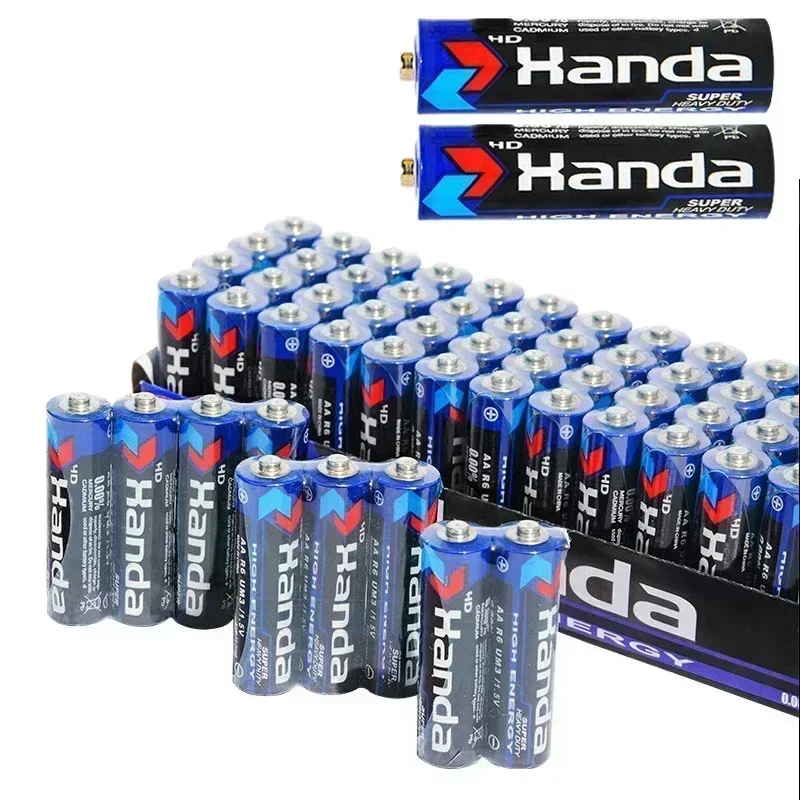 New 60 PCS AA 1.5V High Quality Disposable Carbon Zinc Manganese Dry Battery Suitable for Flashlight Electric Toy Remote Control