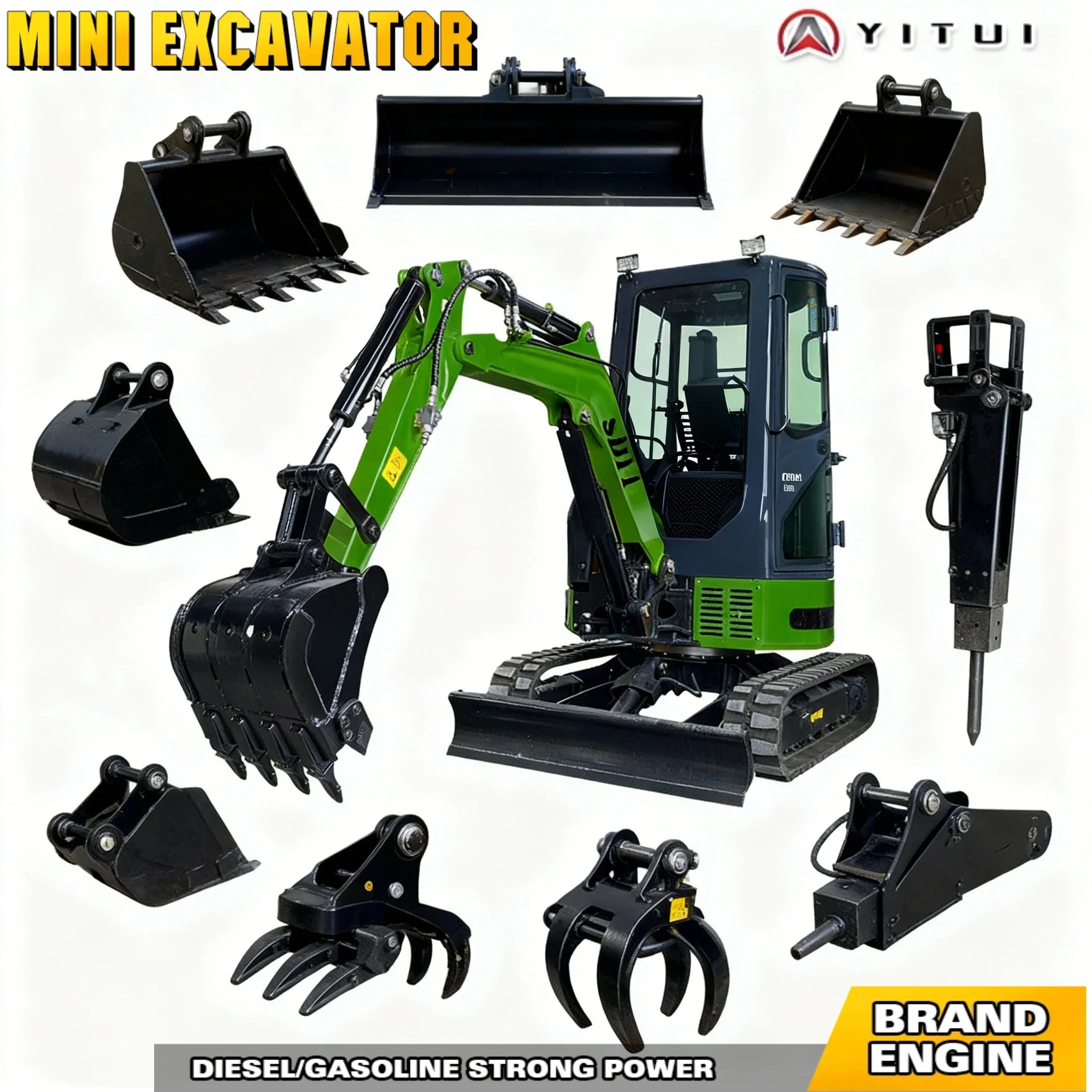 

The Latest Yitui In Europe And America Mini Excavator 2.8ton Epa/Euro 5 Kubota Engine Agricultural Excavator Customized