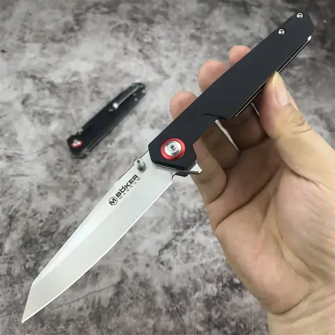 High quality RU Stock Boker Outdoor Folding Knife 440B Tanto Blade G10 Handle Multi-functional Tool EDC Camping Hunting