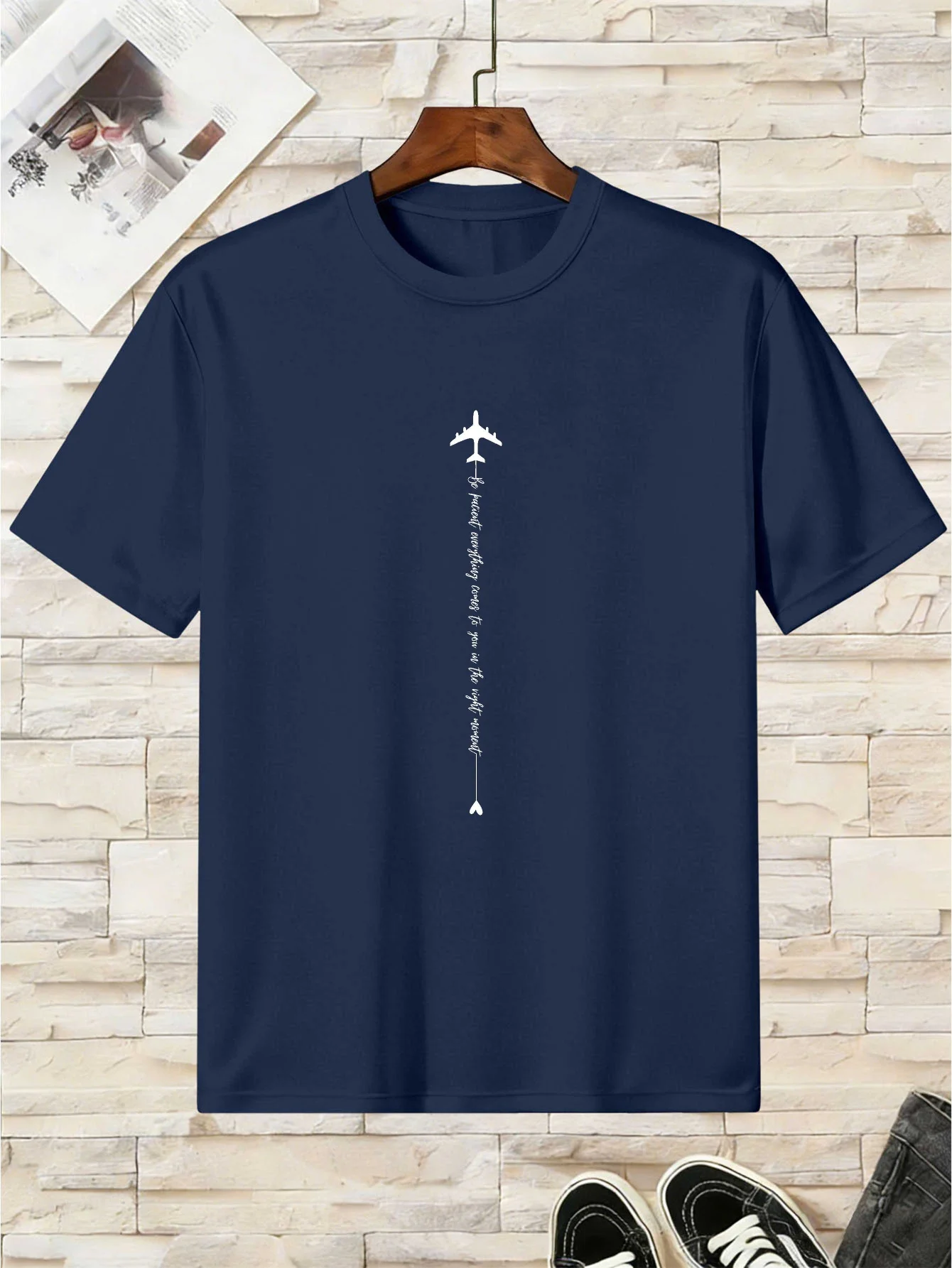 Airplane Flight Printed Summer T-shirt Children's Personalized T-shirt Casual Parent-child Street Eye-catching Top