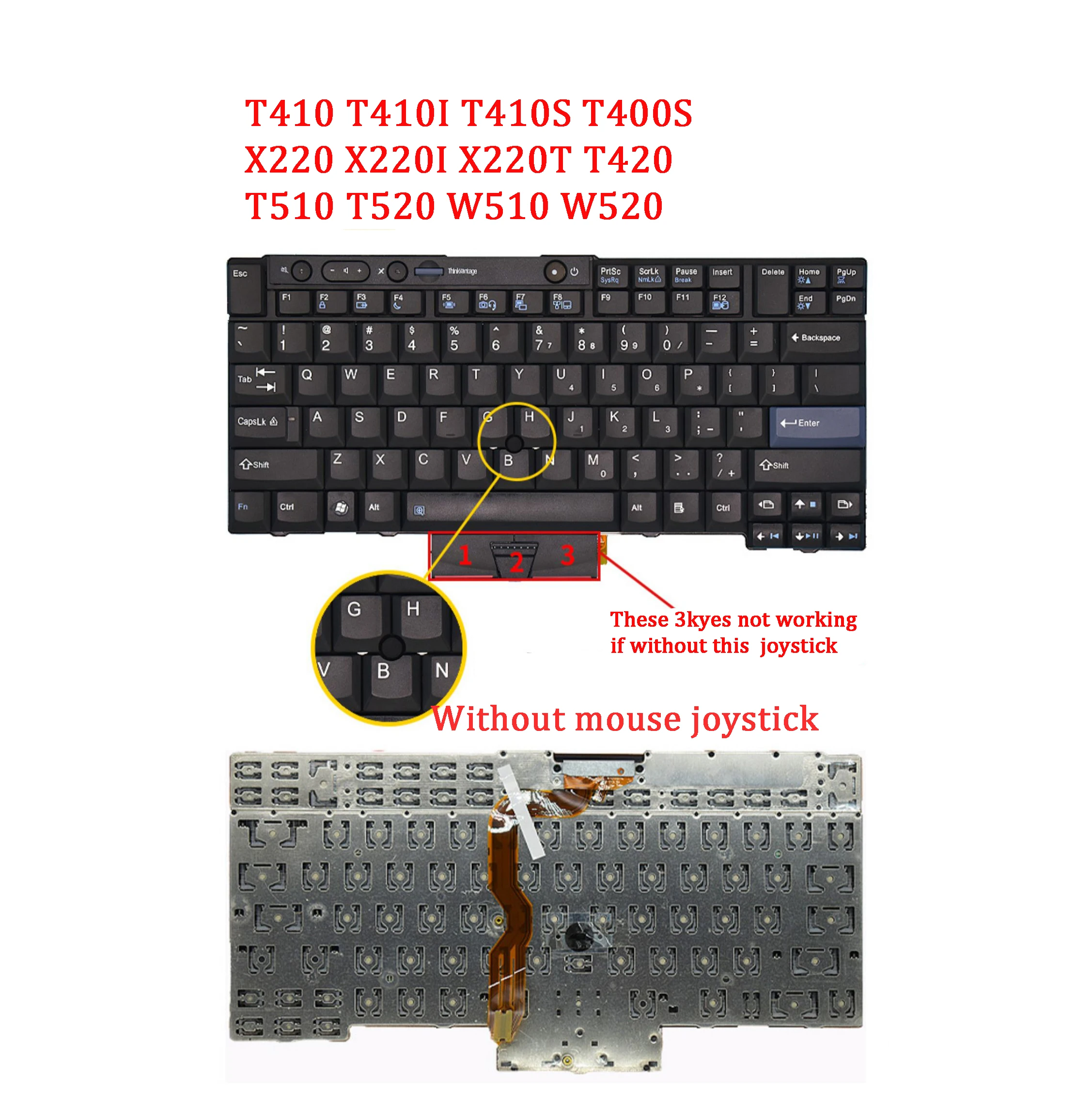 

New Laptop Keyboard For LENOVO Thinkpad T410 T410I T410S T400S X220 X220I X220T T420 T510 T520 W510 W520 Without backlit