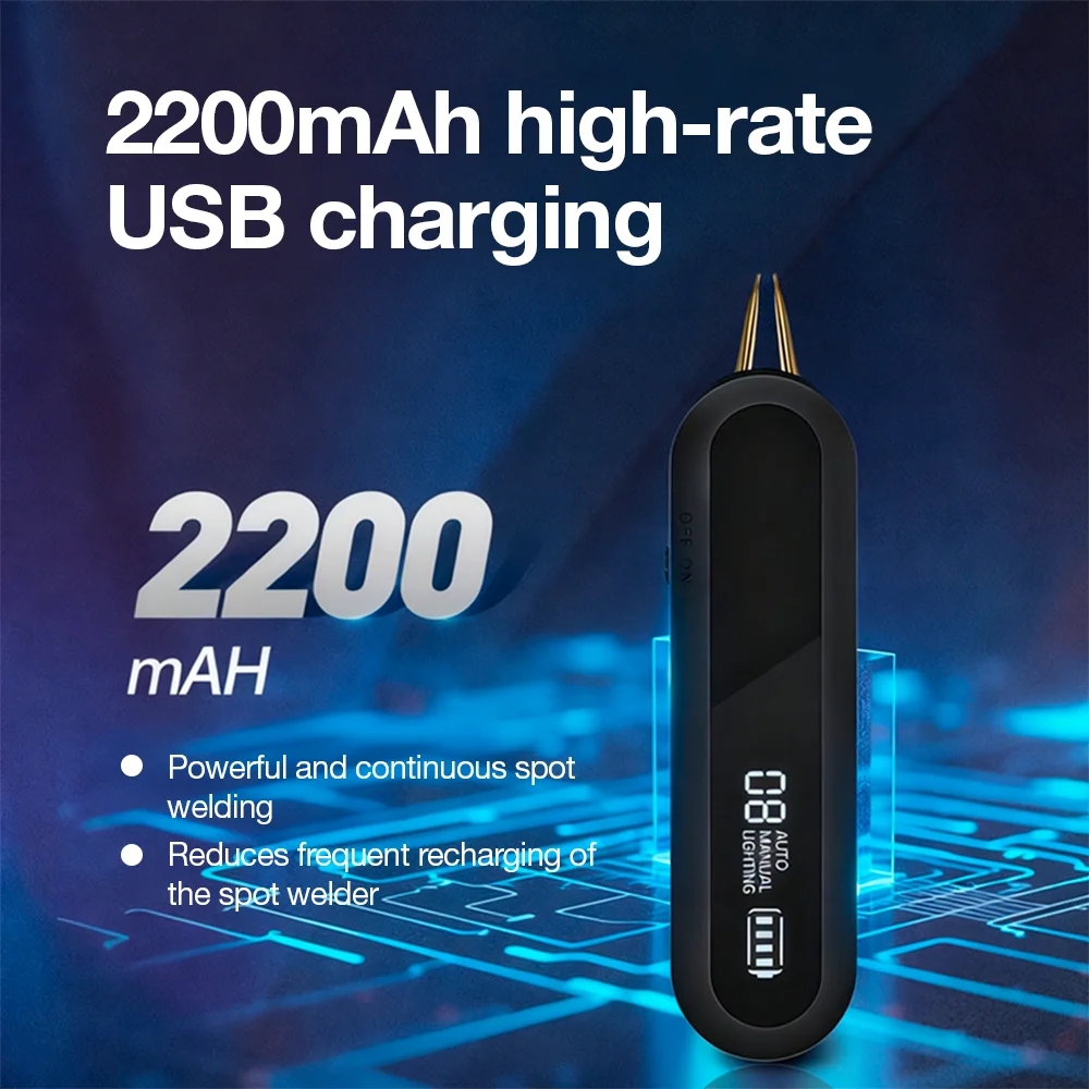 Nieuwe puntlasmachine met 12 versnellingen, verstelbare, draagbare puntlasmachine, USB-oplaadfunctie, automatische en handmatige lasstanden, met led-tandwieldisplay, snoerloos doe-het-zelf lasapparaat