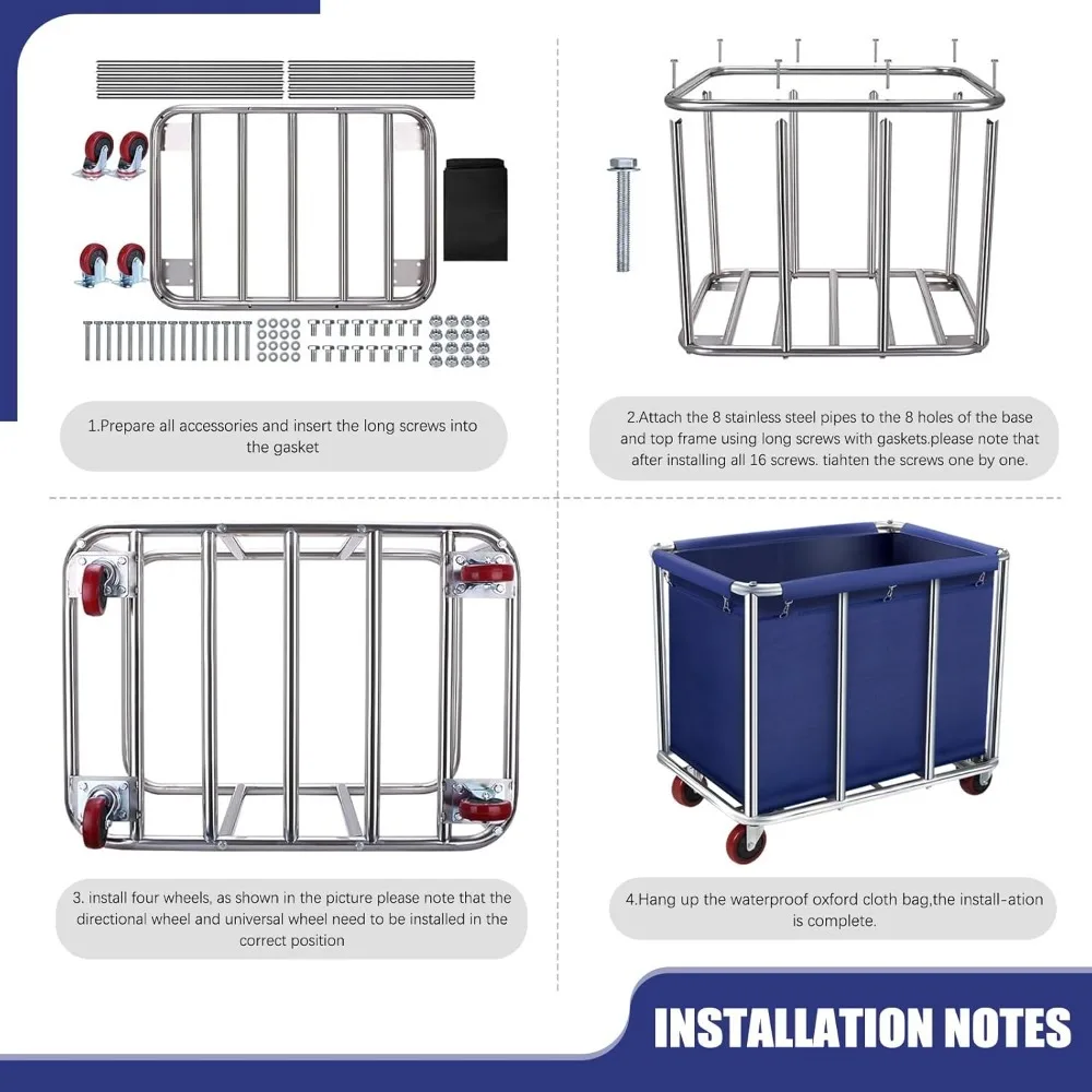 عربة غسيل تجارية على عجلات، 11.35 بكرة كبيرة مع سلة مبطنة بالقماش مقاومة للماء قابلة للإزالة، - تخفيضات كبيرة #6