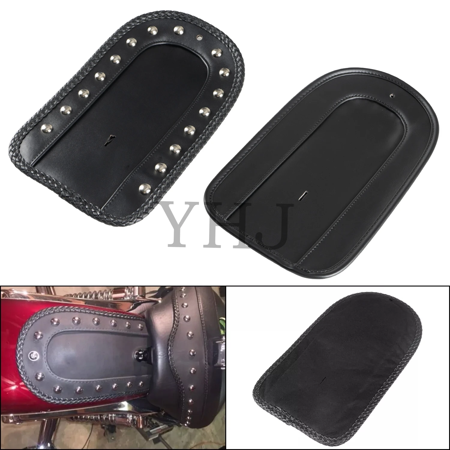 

For Harley Fatboy Softail Standard FXST 2006-2010 FLSTF/B 2007-2017 Motorcycle PU Leather Solo Seat Rear Fender Bib Black