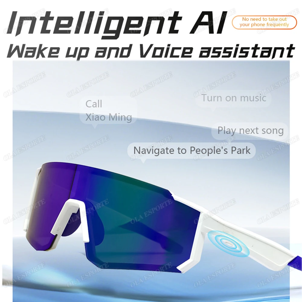 New Outdoor Cycling Bluetooth Smart Glasses Technology Audio Call Remote Sports Driving Music Anti-blue Light Sunglasses Q01 view 4