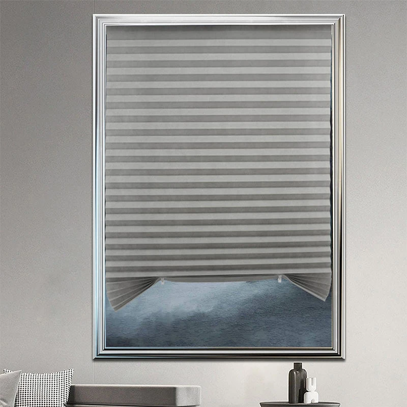 Juego de cortinas plegables autoadhesivas, persianas plisadas de media ventana, no tejidas, para baño, balcón, sala de estar y balcón, 1 Juego