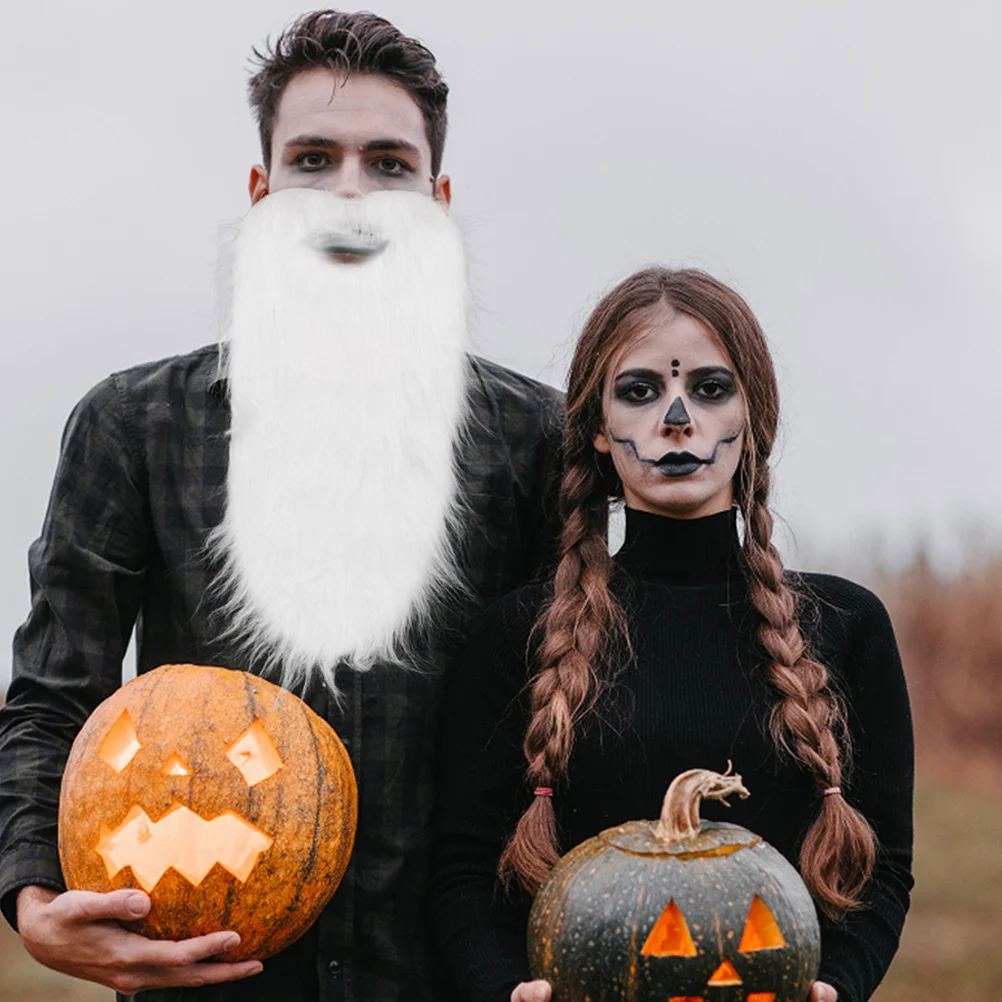 2 Stuks Realistische Witte Baarden Snorren Halloween Kostuum Accessoires Faux Gezichtshaar Kinderen Volwassenen Cosplay Feestartikelen