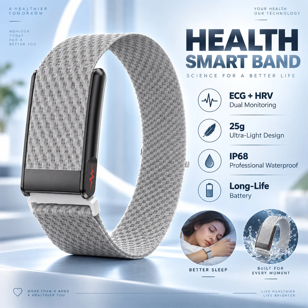 YAOCX Screen Smart Wristbands With Heart Rate Sleep AI Health Monitor Report Smart Bracelet Incoming Call Notification Bracelet