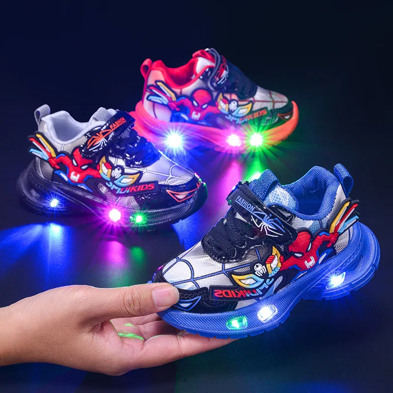 

Children Luminous Shoes For Kids Sneakers Boys Girls New LED Lighted Soft Spring Baby Infant Tennis Breathable For 0-6Years