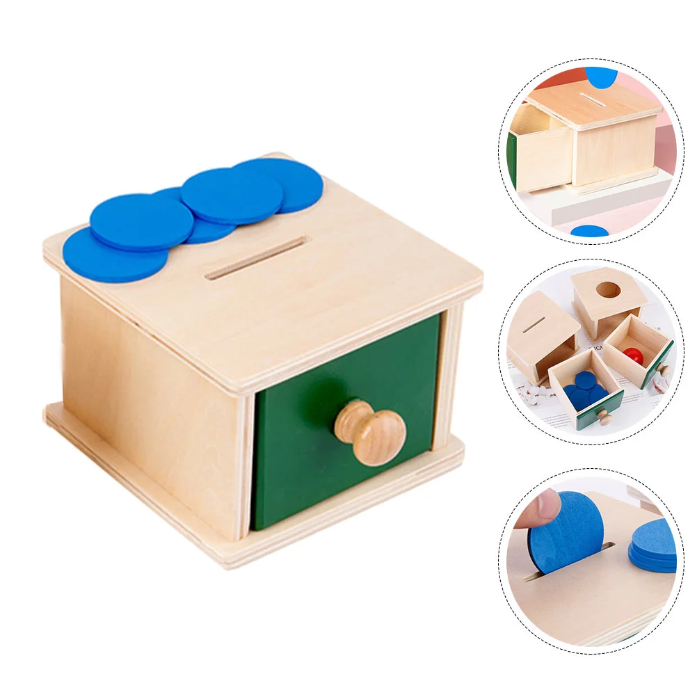 Children's Coin Box Training Toys Kids Teaching Aid Wooden Plaything Intelligence Toddler Tots