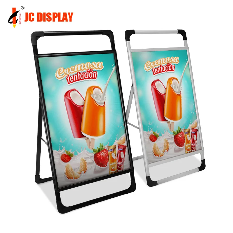 

customized.Outdoor a Frame Floor Standing Display Holder Economical Sided Foldable Poster Stand Advertising Display