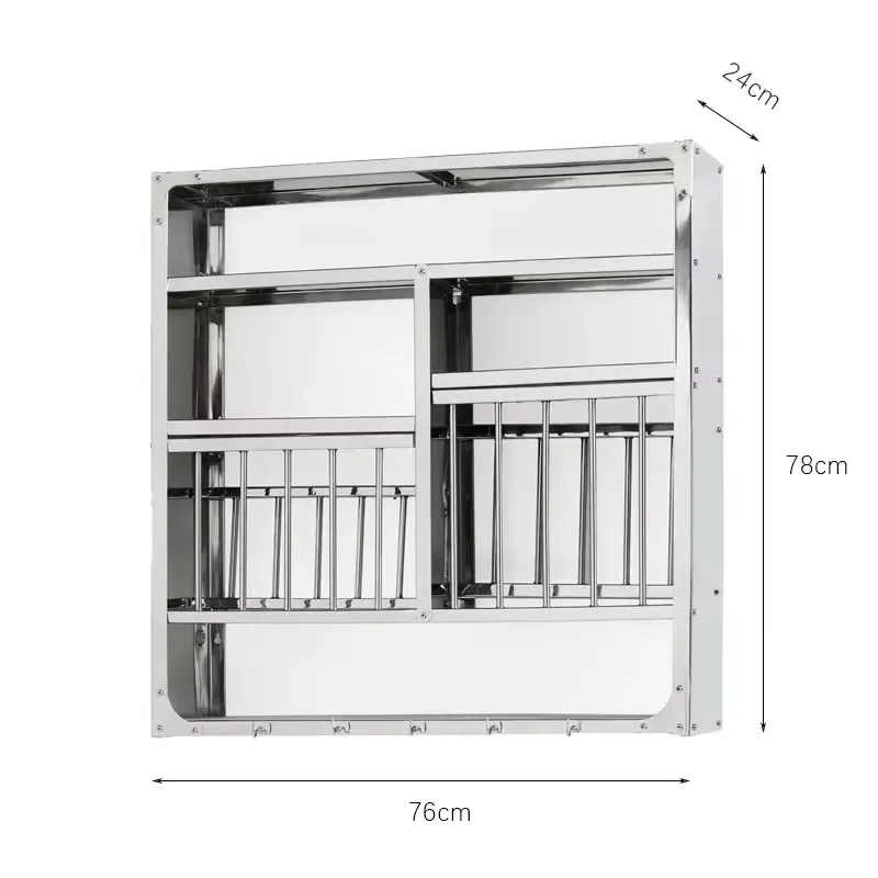 Dish Bowl Food Storage Kitchen Living Room 304 Stainless Steel Wall Mounted Eco-Friendly Height Adjustable Single Storage