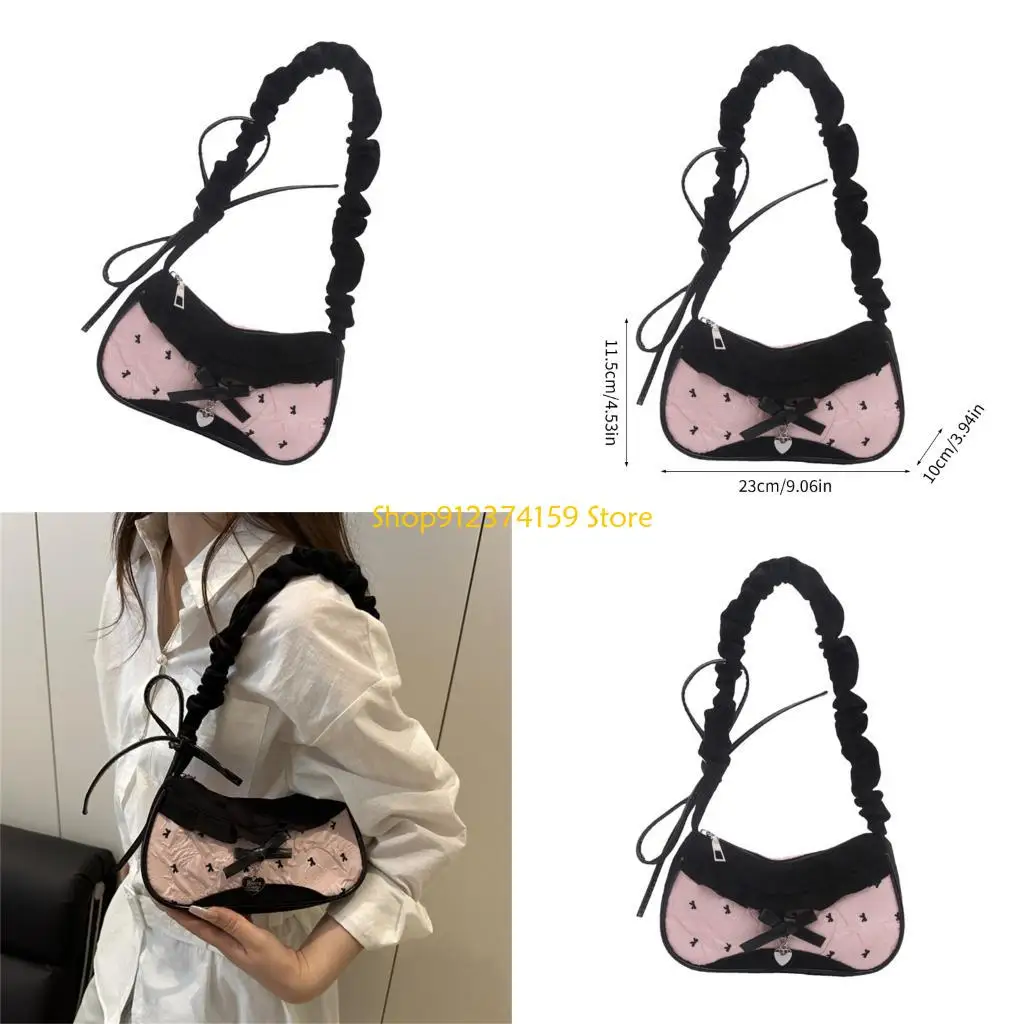 

G5AE Structured Wrinkled Underarm Purse Ergonomic Design Large Capacity Travel Friendly Lightweight Carryall Bag