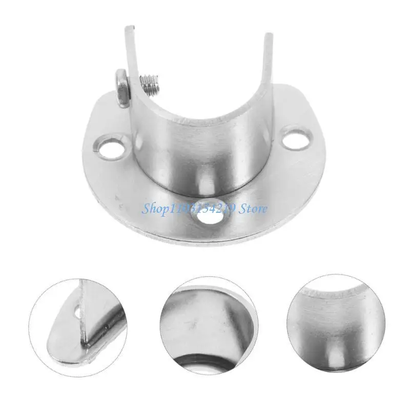 N5KC 2pcs Steel Curtain Rod Supports Rod Brackets Simple Installation for Closet Use