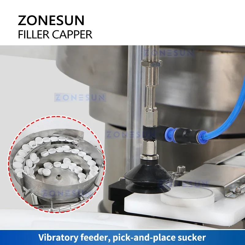 ZONESUN Automatic Monoblock Paste Bottle Filling Capping Machine Thick Lotion Rotor Pump Filler Servo Capper Packaging ZS-AFC26