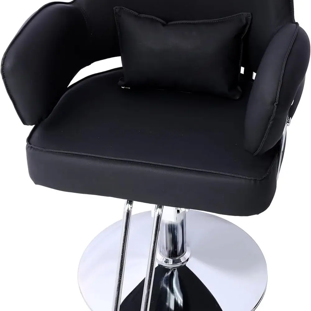 

Professional Hydraulic Styling Chair for Salons, Barbershops, and Spas - Black PU Leather