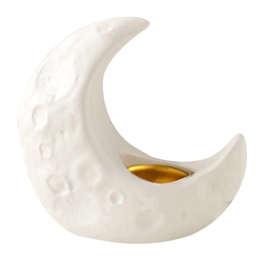 

Incense Holder Burner Essence Nasal Diffuser Charcoal Wax Melt Moon Shaped Candlestick