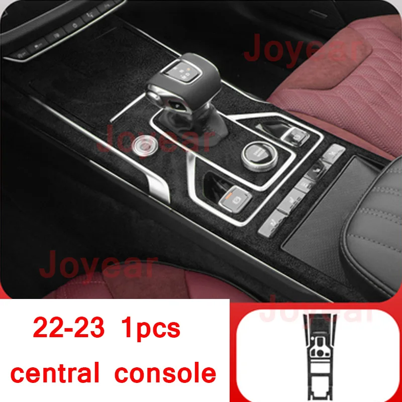 For Hongqi HS5 2019-2023 Car Central Console Frame Wear-resistance Suede Trim Gear Lift Door Panel Cover Interior Accessories