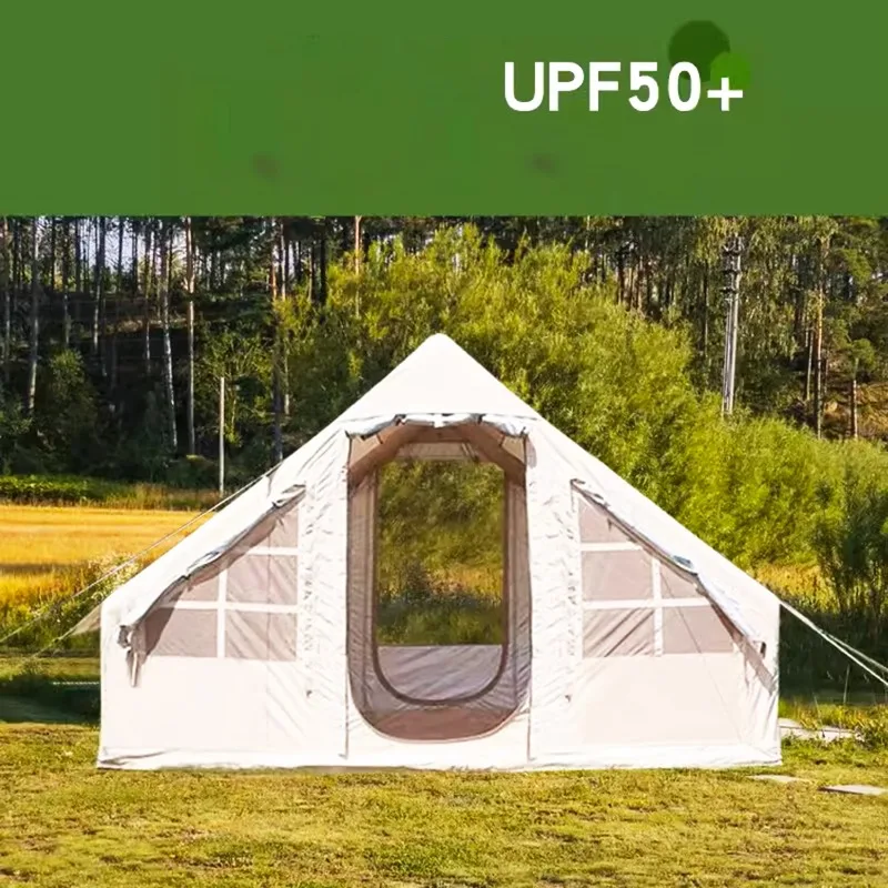 12 Sqm Camping Inflatable Air Pump Cloth Wild Hiking Tube Tent Waterproof Sun-resistance Outdoor Tent