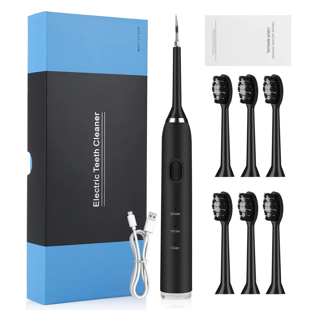 

Rechargeable 7-head electric toothbrush Plastic scrub set for home dental care Dental stone cleaner