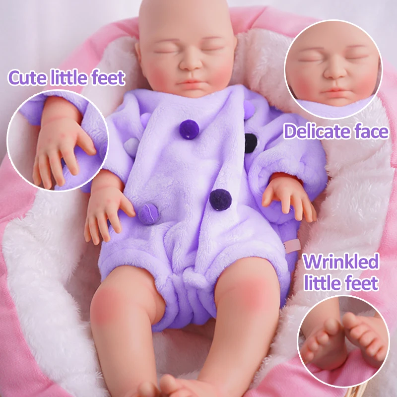 

100% Silicone Reborn Dolls Handmade 3D Painted Soft 20.67 Inch Baby Girl Loulou