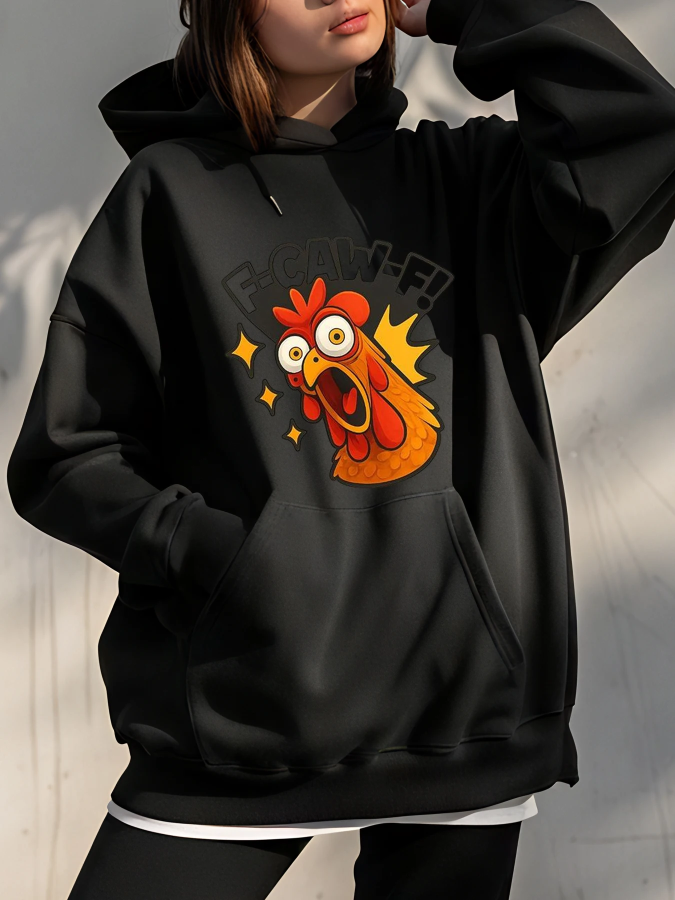 Cock Hoodie Kip Print Unisex Casual Sweatshirt Streetwear Mode Jeugd Trendy Outfit