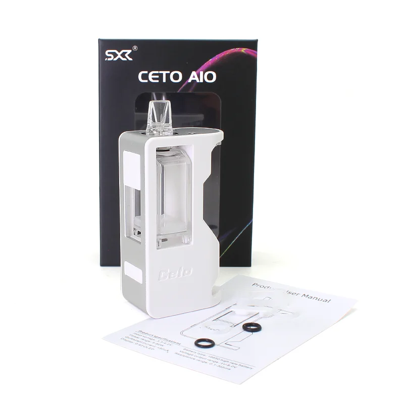 Sxk Ceto AIO Boro MOD ตัวเครื่องอะลูมิเนียม5-80W ปรับพลังงานได้พร้อมจอแสดงผลขนาด0.42นิ้วแบตเตอรี่18650เดียวที่ใช้งานได้