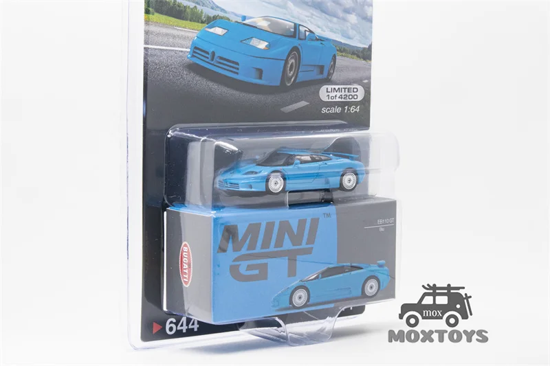 MINI GT 1:64 EB110 GT Blue Bugatti LHD Diecast Model Car