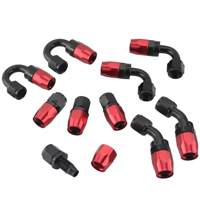 5M An4/An6/An8/AN10 Oil Fuel Hose Nylon Stainless Steel Braided CPE synthetic rubber Hose+10Pcs Hose End Adaptor Fittings Kit