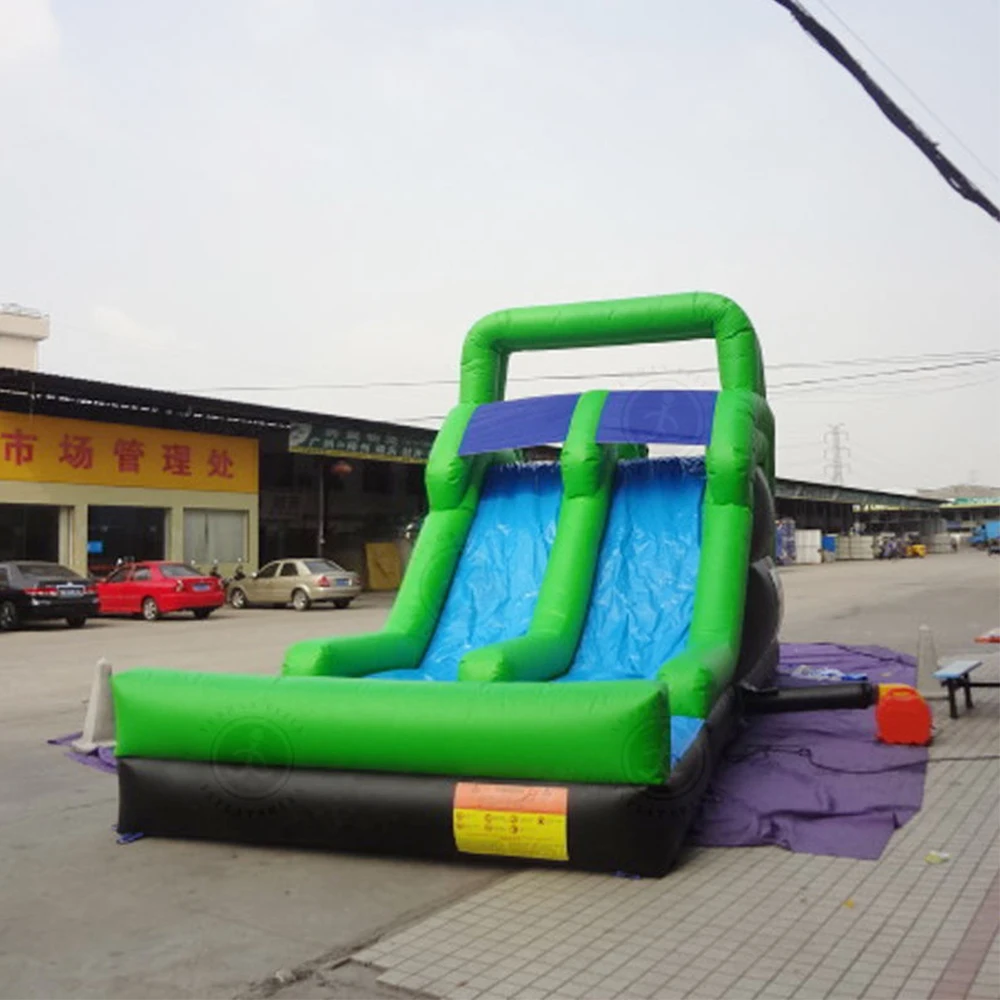 Children's play inflatable pvc large outdoor long slide castle, high quality inflatable bouncing slide