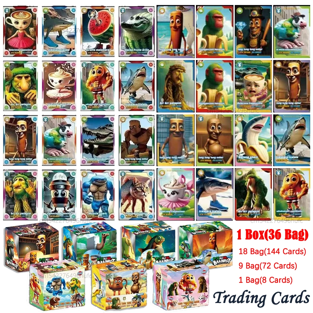 

Trading Cards Italian Brainrot Cards of Collection Tungtungtung Sahur Tralalero Tralala Card Game Toy For Children Birthday Gift
